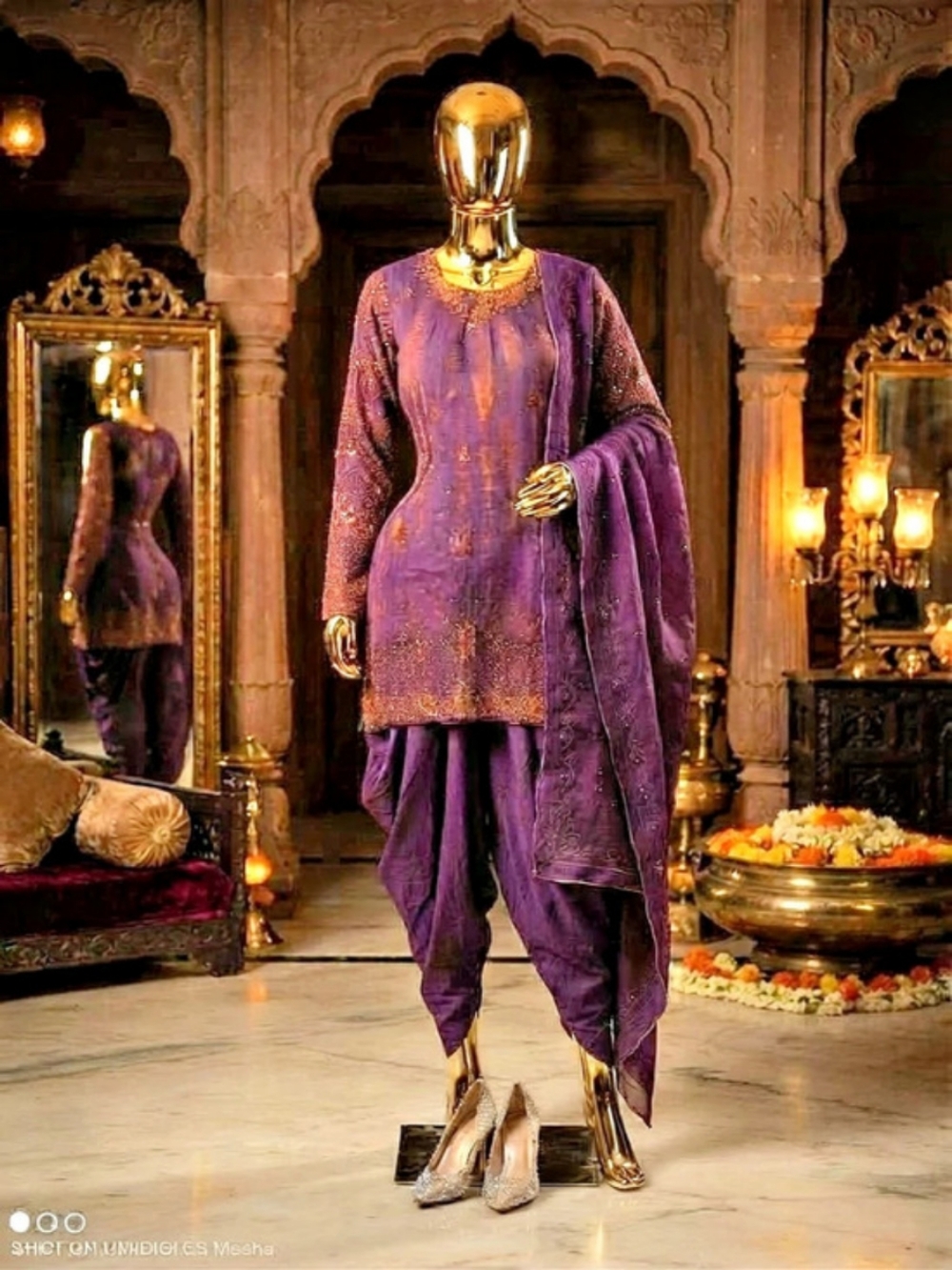 Vintage Purple Embellished Three-Piece Outfit